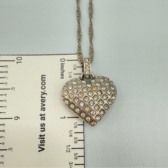 Brighton Puffy Diamond Lace Heart Reversible Pendant Necklace - Picture 11 of 16